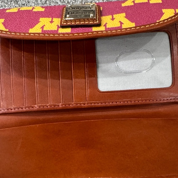 Dooney & Bourke Burgundy and Gold Wallet - Picture 2 of 2